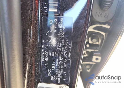 2025 Kia K4 Ex из США, поврежденный, VIN 3KPFU4DEXSE240453